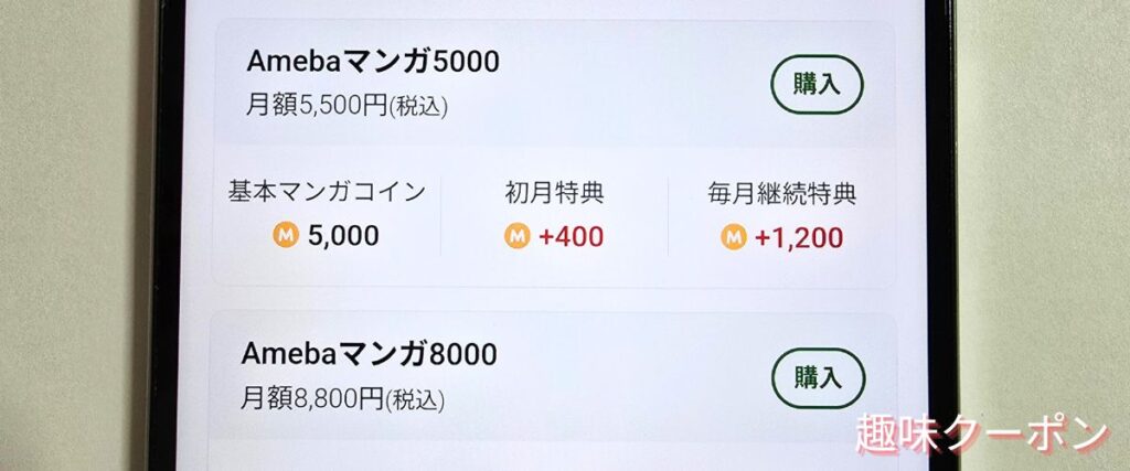 Amebaマンガの月額プラン特典