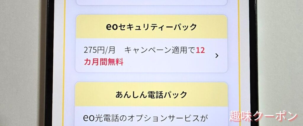 eo光(イオ光)のeoセキュリティーパック12か月無料キャンペーン