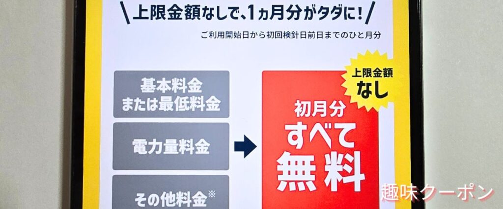 おうちでんきの初月無料キャンペーン